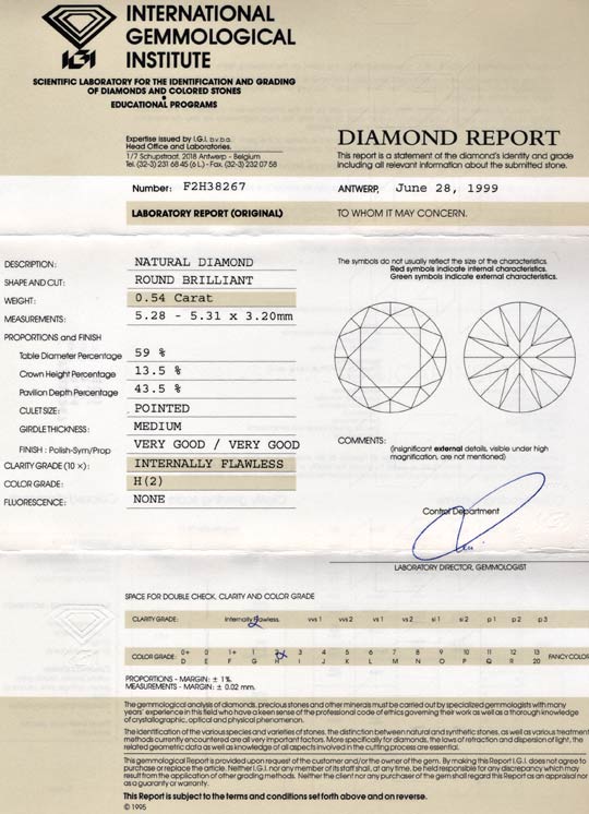 Foto 9 - Top Diamant IGI 0,54ct Lupenrein Wesselton VG/VG, D5601