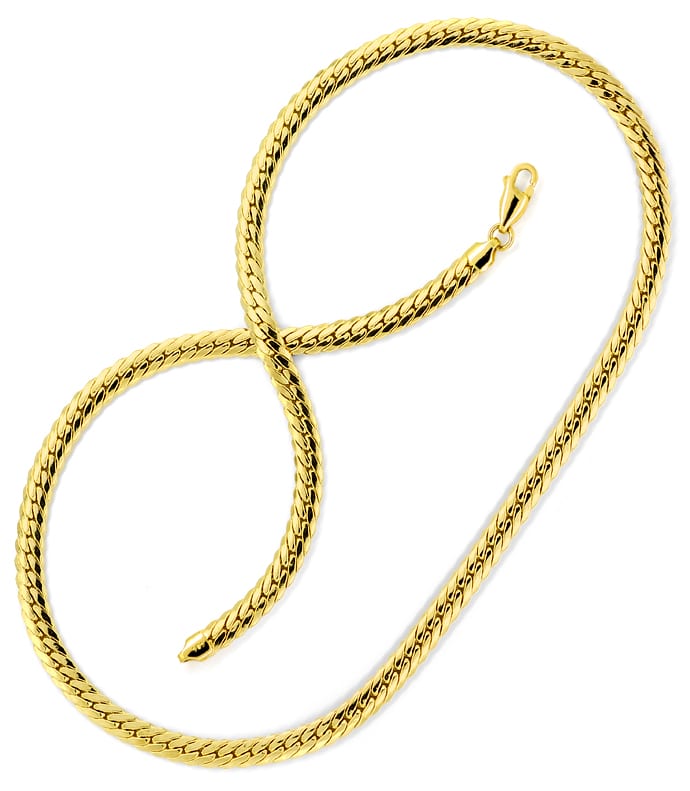 Foto 3 - Damen Goldkette enges Flachpanzer-Muster, 45cm Gelbgold, K3269