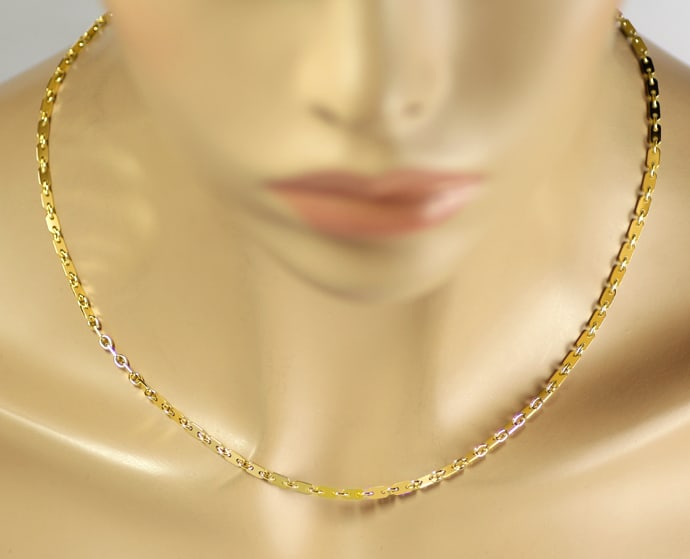 Foto 4 - Plättchen Damenkette 40cm massiv 18K Gelbgold, K3402