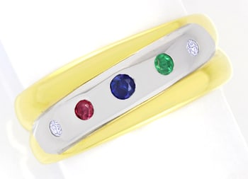 Foto 1 - Farbenfroher Bandring Diamanten Farbedelsteine, S5506