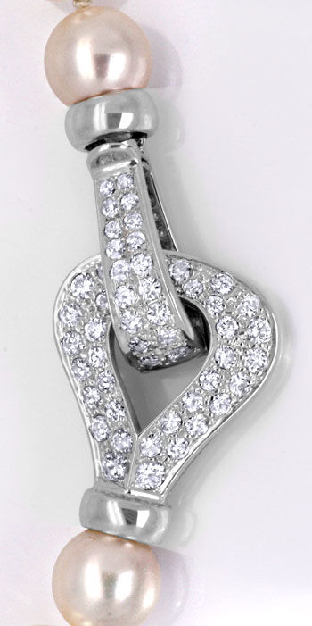 Foto 4 - Akoya Traum Perlenkette  9mm 1.3ct 53 Diamanten Schmuck, S6670