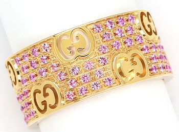 Foto 1 - Gucci Icon Stardust Ring breit 110 rosa Saphire Rotgold, S9938