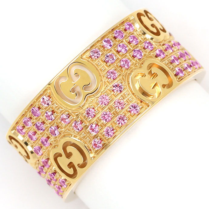 Foto 2 - Gucci Icon Stardust Ring breit 110 rosa Saphire Rotgold, S9938